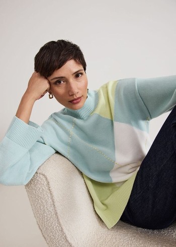 Phase Eight Darla Argyle Knitwear Light Green Canada | SYMQFW-408